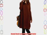 Women Sweatshirt Knitted Jumpers Long Sleeve Tops Dress Ladies Sweater (Coffee)