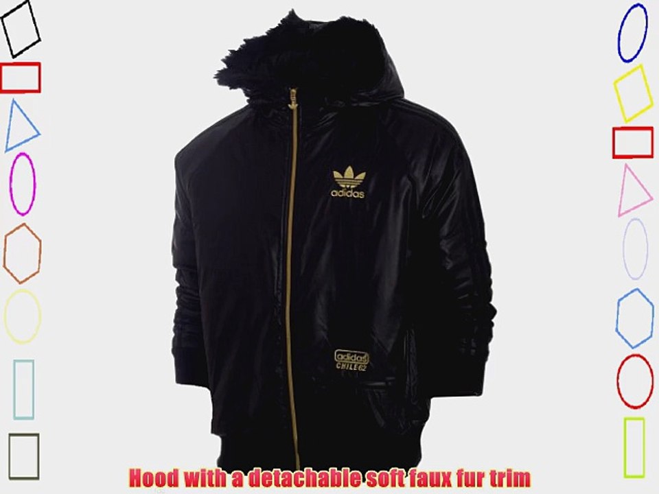 Adidas Originals 62 NYLON BOMBER BLACK JACKET FUR HOOD Small