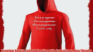 I WRITE CODE (M - RED) NEW PREMIUM HOODIE - slogan funny clothing joke novelty vintage retro