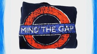 Distressed Mind The Gap Roundel Printed Hooded Sweatshirt Navy Transport for London Souvenir