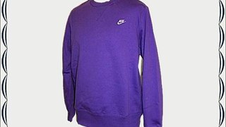 New Nike Mens Purple Fleece Crew Sweatshirt Sweatshirt Size M