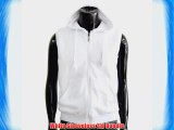 BCPOLO White Sleeveless Zip Hoodie Solid Cotton Hoody Casual Full Zip Hoodie (XXL(UK-X-Large))