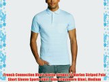 French Connection Men's Battle Stripes Fc Marlon Striped Polo Short Sleeve Sports Shirt Blue