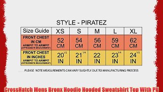 CrossHatch Mens Bronx Hoodie Hooded Sweatshirt Top With PU Faux Leather Panels