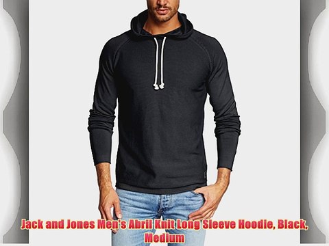 Jack and Jones Men's Abril Knit Long Sleeve Hoodie Black Medium