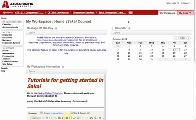 Sakai Home: How to Navigate Sakai