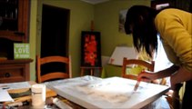comment faire un tableau abstrait peinture acrylique speed painting #1