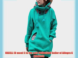 Allegra K Winter Novelty Prints Pockets Front Lined Hoodie for Women