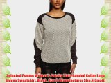 Selected Femme Women's Patchy Plain Banded Collar Long Sleeve Sweatshirt Black Size 6 (Manufacturer
