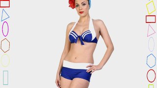 Banned Blue Retro Nautical Bikini M - UK 10 / EU 38