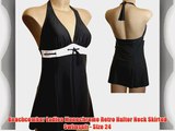 Beachcomber Ladies Monochrome Retro Halter Neck Skirted Swimsuit - Size 24