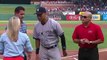 The Texas Rangers honor New York Yankees shortstop Derek Jeter with a farewell gift