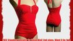 Beachcomber Ladies Luxury Halter Neck/Bandeau Ruched Swimsuit - Red - Size 12