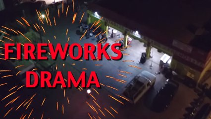 Drone Cruising Through Las Vegas Gets Shot at With Fireworks