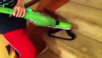 real people cleaning the carpet with H2o X5 5-in-1 steamer
