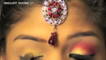 Indian Bridal Wedding makeup Look Bollywood Makeup Gold Red Golden eye makeup for Indian Bridal