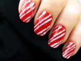 Easy Candy Cane Nail Art
