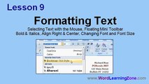 Microsoft Word 2007 Tutorial - part 09 out of 13 - Formatting Text