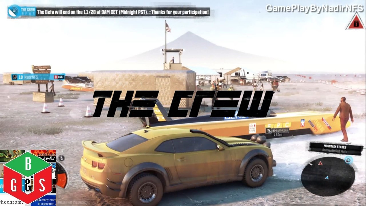 The Crew - Chevrolet Camaro vs Nissan GTR online race in MOUNTAIN STATES Bonneville Salt Flats
