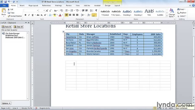 0708 Inserting an Excel table for calculations and charts