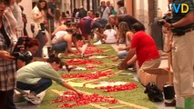 Catifes de flors pel Corpus a Sitges