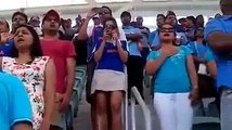 Indian fans singing indian national anthem in Adelaide Oval, INDIA VS PAKISTAN ICC WC 2015