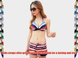 Hot Women's Sexy Navy Style Two Pieces Striped Slim Fit Wide Straps Tankini Sets Beachwear