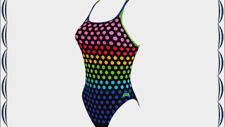 Zoggs Women's Lilli Pilli Twin Back Swimsuit Swimming Costume Multicoloured Size 8 (32 Inch)