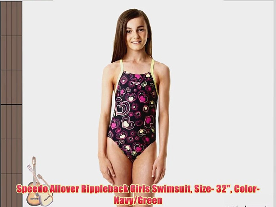 Ongunstig Blazen ONWAAR Speedo Allover Rippleback Girls Swimsuit Size- 32 Color- Navy/Green - video  Dailymotion