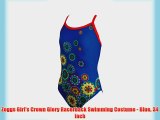 Zoggs Girl's Crown Glory Racerback Swimming Costume - Blue 34 Inch