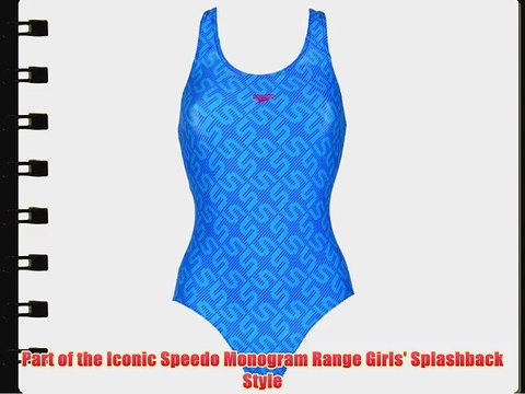 Speedo Endurance 10 Monogram Allover Splashback Girls Swimsuit SS14 Size- 26 Color- Purple/Blue