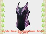 Aqua Sphere Women's Virgo Swimming Costume - Black/Dark Purple 38 Inch