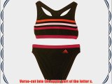 adidas Girls' Infinitex 3-Stripes 2 Piece Bikini - Black/Semi Solar Red/Clear Light Pink/Pink