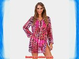 Womens/Ladies Tiger Print Kaftan With Beaded Neckline (Large - UK 18-20) (Brown)