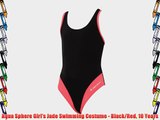 Aqua Sphere Girl's Jade Swimming Costume - Black/Red 10 Years