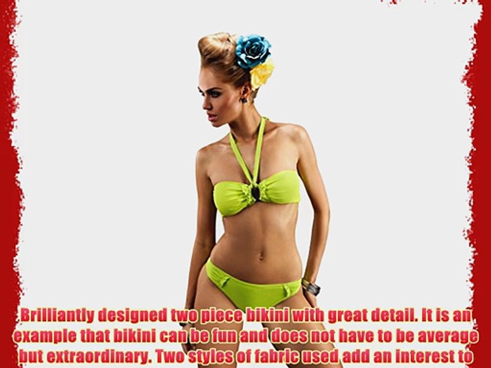 Ladies Women swimming costume two piece bikini swimsuit swimwear (12 Lemon)