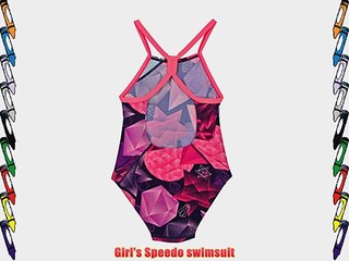 Speedo Girls Mystic Crystal Allover Ripple Back Swimsuit - Mystic Crystal Gravity/Purple