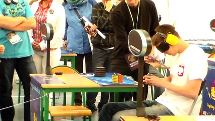 Rubik's Cube Blindfolded World Record 23.80 (Marcin Zalewski-Polish Nationals 2013)