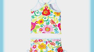 Snapper Rock  Garden Flower UV-Protective girls Tankini Set - White/Green/Red 3 Years