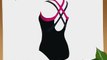 Zoggs Women's Modern Chic Dual Crossback Swimming Costume - Black/Pink 34 Inch