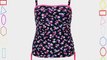Yoursclothing Plus Size Womens Floral Print Bandeau Tankini Top Size 20 Black