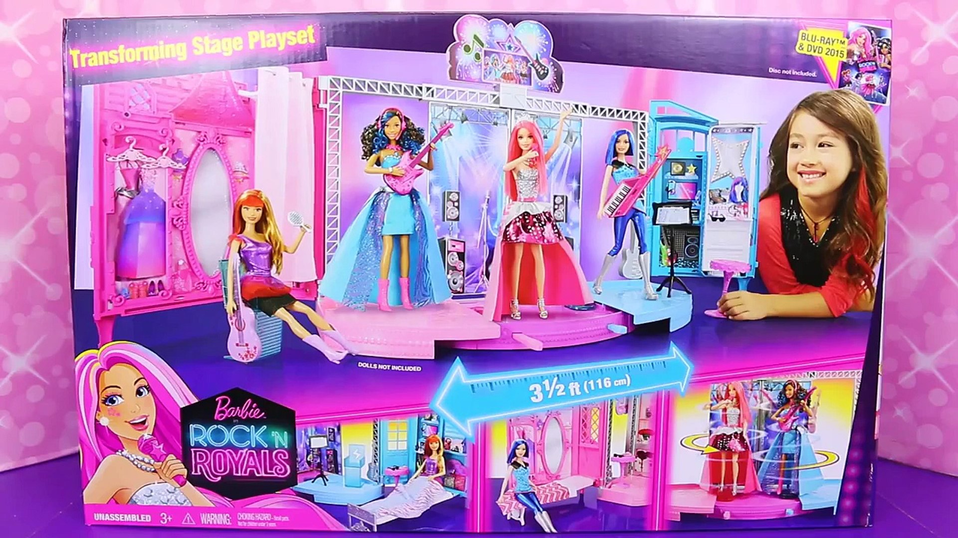 NEW Barbie Rock 'N Royals Folding Concert Stage Dollhouse Rockstar Courtney  & Erika Singing Dolls - Dailymotion Video
