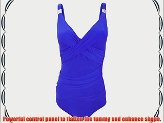 Womens/Ladies Tummy Control Swimming Costume / Swimsuit (UK 10) (Blue)