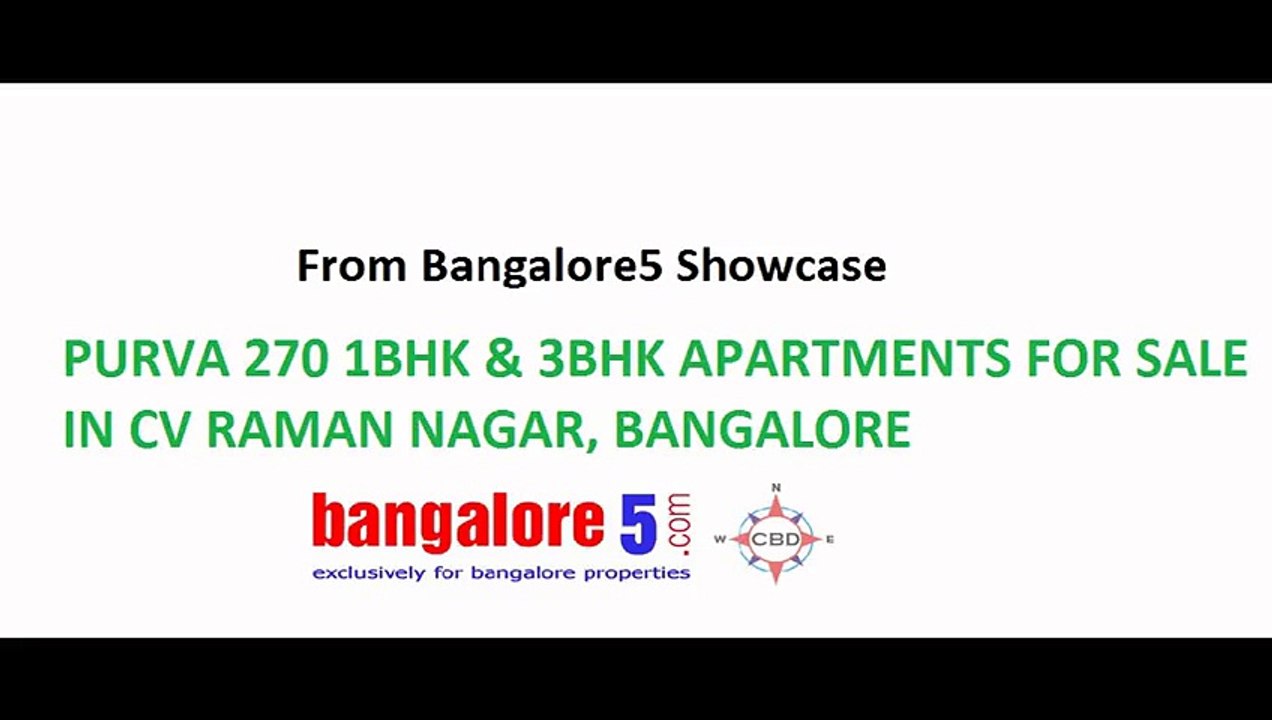 PURVA 270 1BHK & 3BHK APARTMENTS FOR SALE IN CV RAMAN NAGAR, BANGALORE