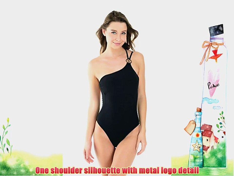 La Isla Women's One Piece With Gold Hardware Swimsuit Swimwear Beachwear Black 12