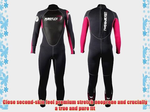 PUREFLEX Kids Childrens Full Length Wetsuit Boys and Girls (Raspberry Age 14)