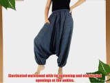 100% Striped Cotton Mens Womens Baggy Yoga Harem Pants Trousers (Black)