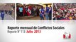 Conflictos Sociales: Reporte de la Defensoría del Pueblo (Julio 2013)