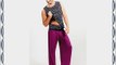 unisex mantra yoga pants-viscose lycra-stretch-super soft (plum/black one size)