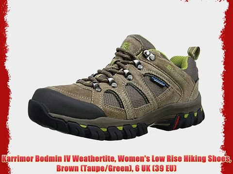Karrimor Bodmin IV Weathertite Women's Low Rise Hiking Shoes Brown (Taupe/Green) 6 UK (39 EU)